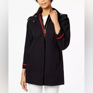 Vince Camuto Rain Coat Navy Blue With Contrast Trims, XS